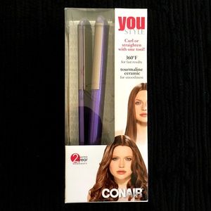 Conair 2-in-1 curling and straightening iron, new